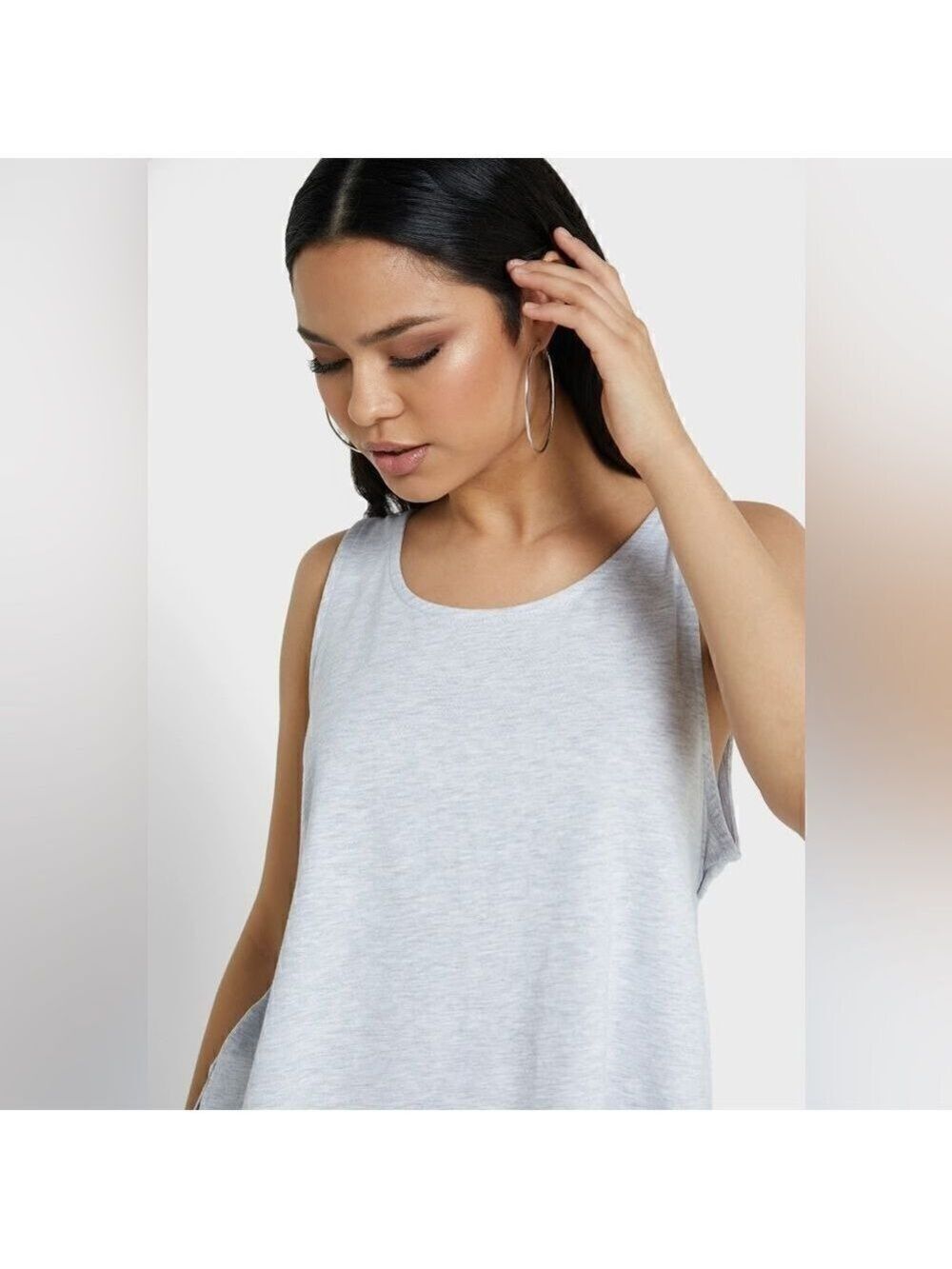 đť…şTOPSHOP Cropped Tank Top Ballet Wrap Gray Knitted Scoop Neck Size XS - Picture 4 of 13